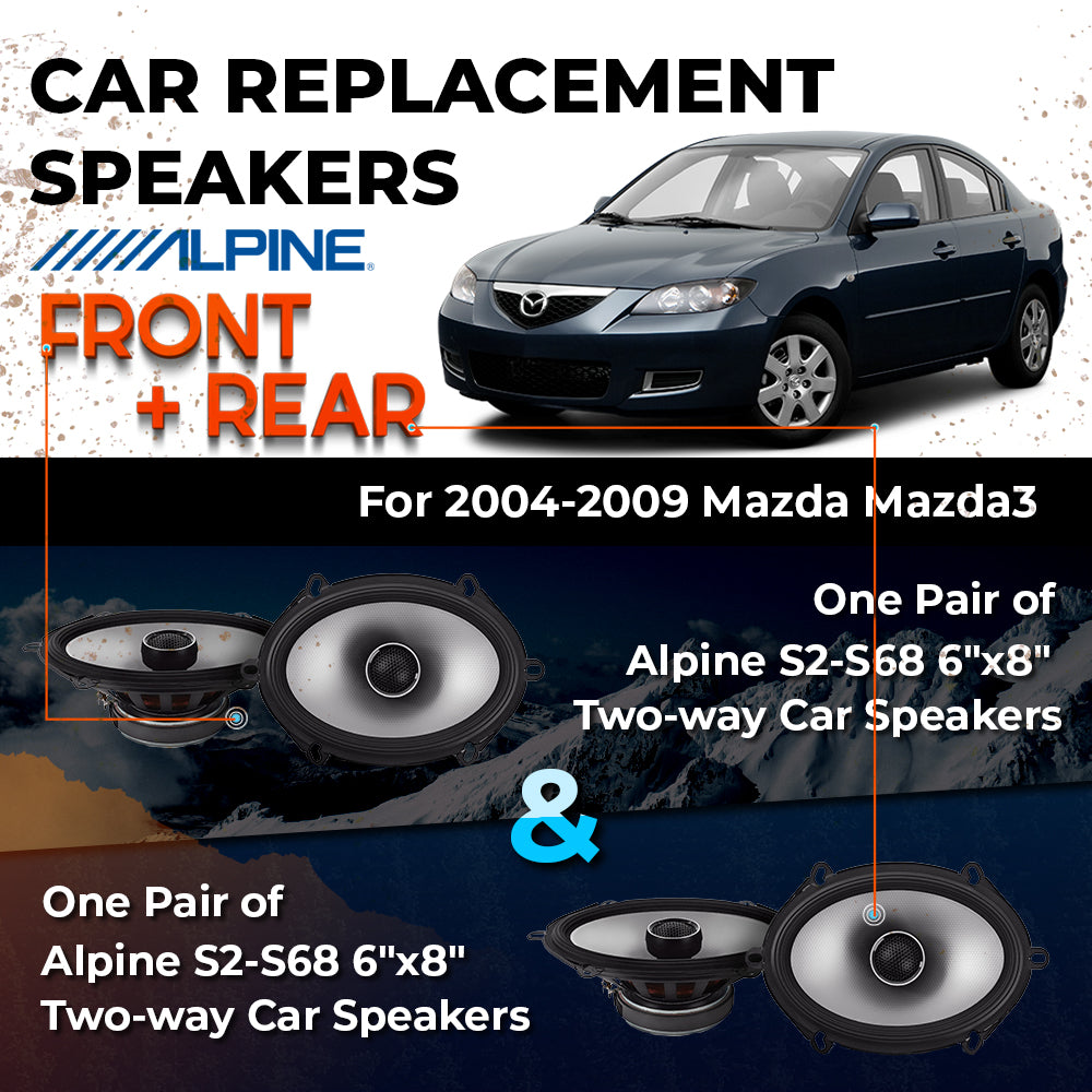 Car Speaker Replacement fits 2004-2009 for Mazda Mazda3