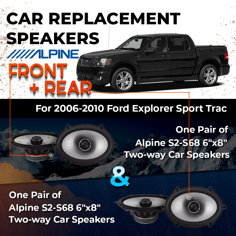 Car Speaker Replacement fits 2006-2010 for Ford Explorer Sport Trac