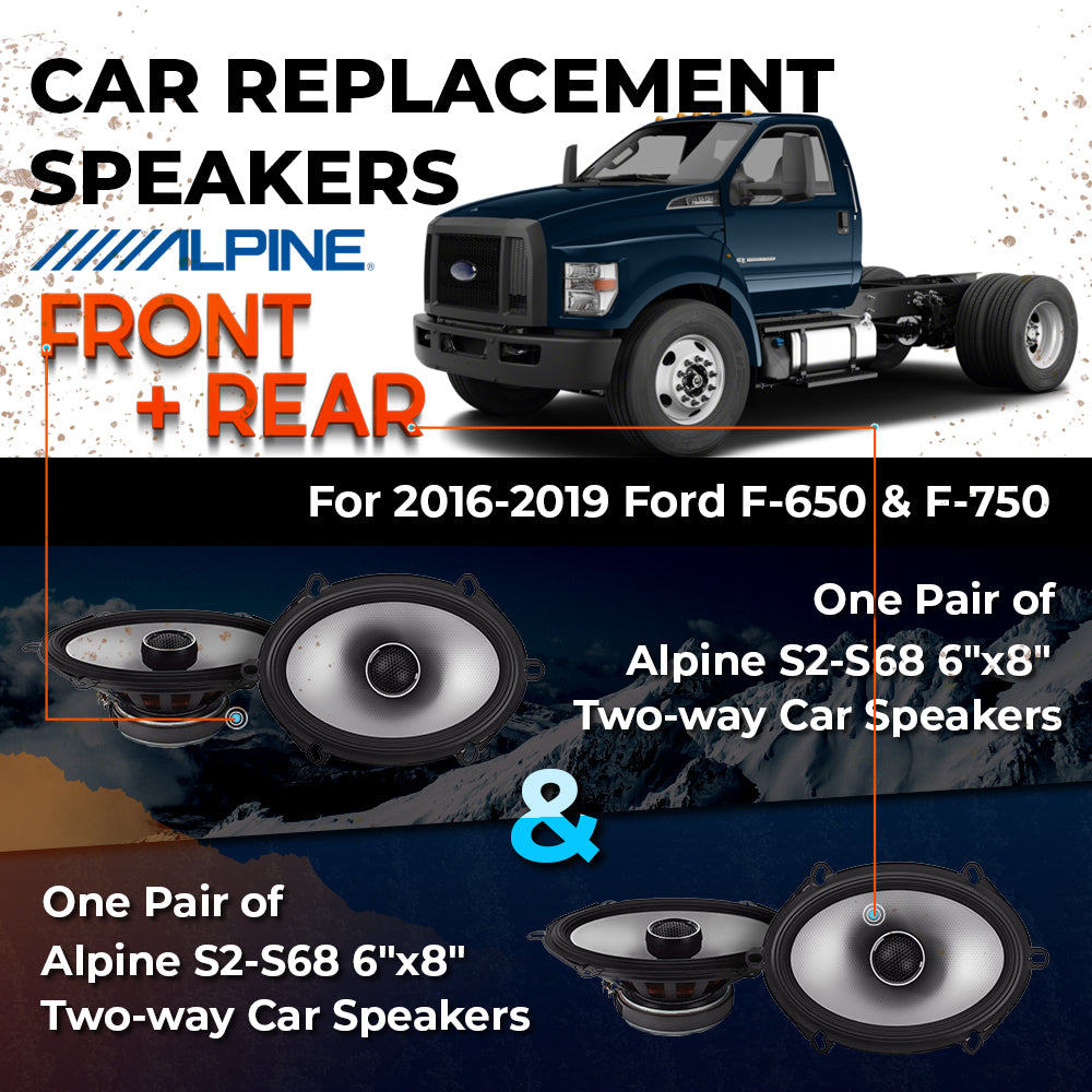 Car Speaker Replacement fits 2016-2019 for Ford F-650 / F-750  Crew Cab
