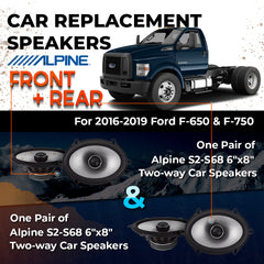 Car Speaker Replacement fits 2016-2019 for Ford F-650 / F-750  Crew Cab
