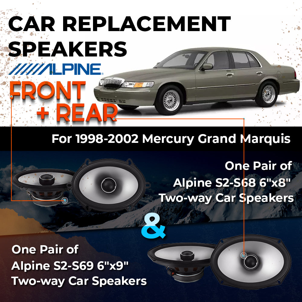Car Speaker Replacement fits 1998-2002 for Mercury Grand Marquis