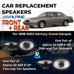 Car Speaker Replacement fits 1998-2002 for Mercury Grand Marquis