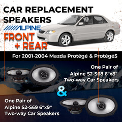 Car Speaker Replacement fits 2001-2004 for Mazda Protégé / Protégé5 / MP3