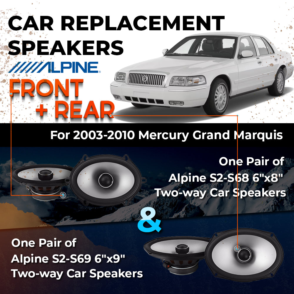Car Speaker Replacement fits 2003-2010 for Mercury Grand Marquis