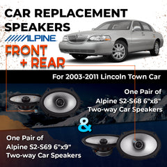 Car Speaker Replacement fits 2003-2011 for Lincoln Town Car