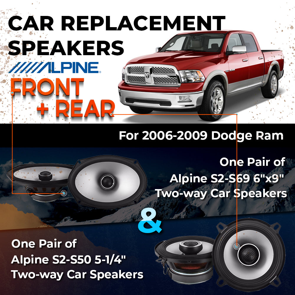 Car Speaker Replacement fits 2006-2009 for Dodge Ram 2500, 3500