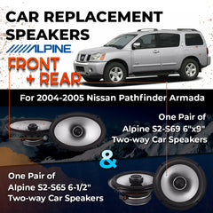 Car Speaker Replacement fits 2004-2005 for Nissan Pathfinder Armada