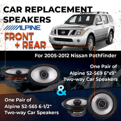 Car Speaker Replacement fits 2005-2012 for Nissan Pathfinder