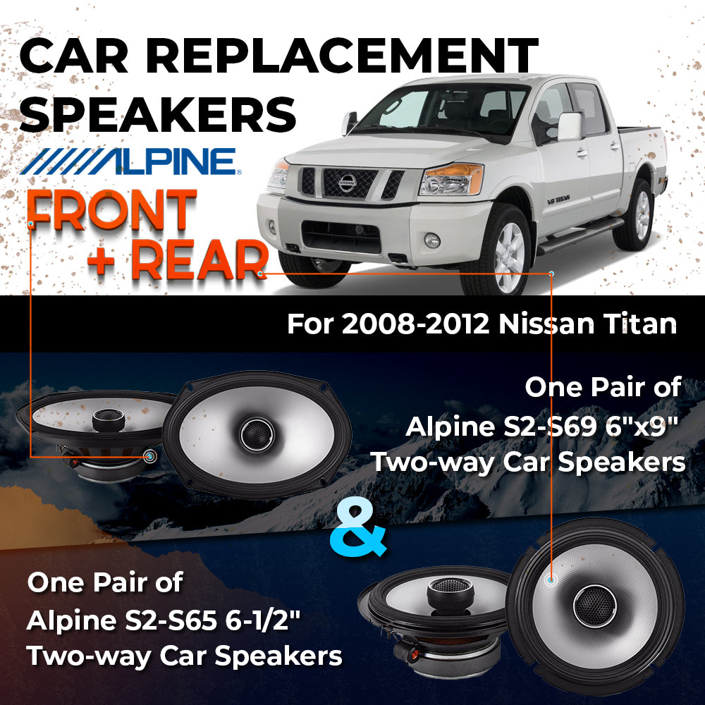 Car Speaker Replacement fits 2008-2012 for Nissan Titan excluding Base trim, S