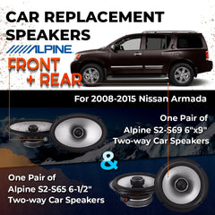 Car Speaker Replacement fits 2008-2015 for Nissan Armada