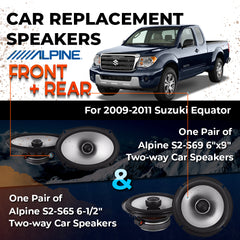 Car Speaker Replacement fits 2009-2011 for Suzuki Equator  extended cab