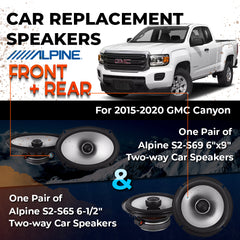 Car Speaker Replacement fits 2015-2020 for GMC Canyon  Extended Cab