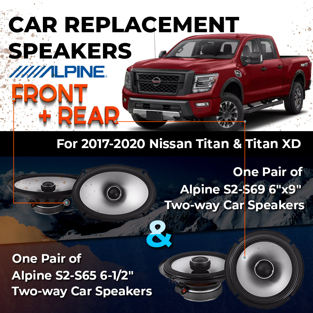 Car Speaker Replacement fits 2017-2020 for Nissan Titan, Titan XD