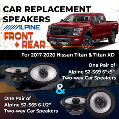 Car Speaker Replacement fits 2017-2020 for Nissan Titan, Titan XD
