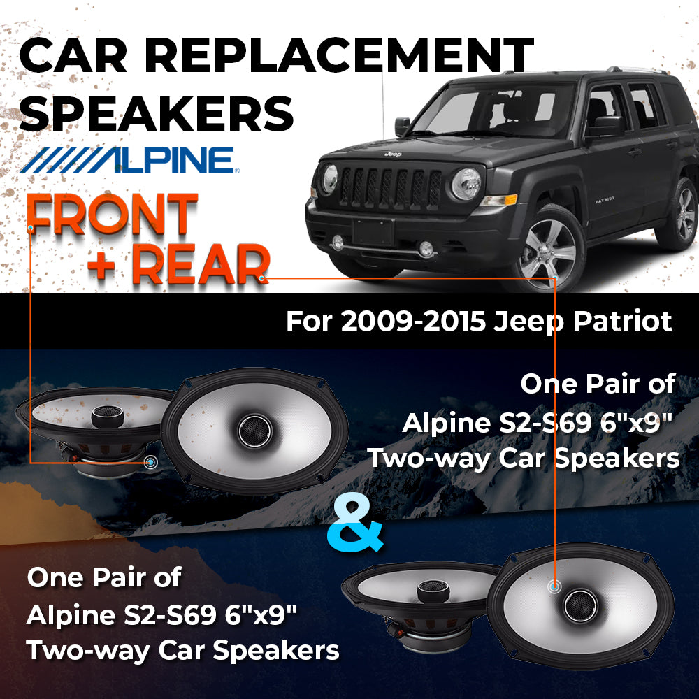 Car Speaker Replacement fits 2009-2015 for Jeep Patriot