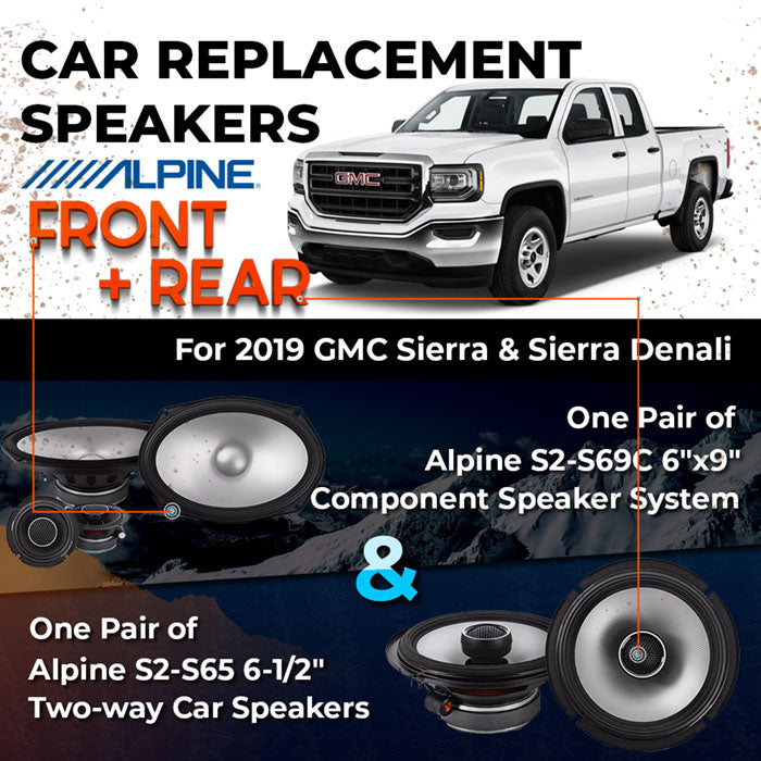 Car Speaker Replacement fits 2019 for GMC Sierra / Sierra Denali 1500 Limited Extended Cab