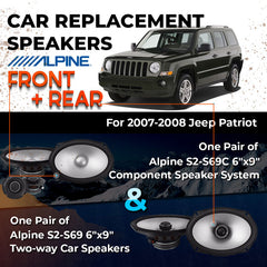 Car Speaker Replacement fits 2007-2008 for Jeep Patriot