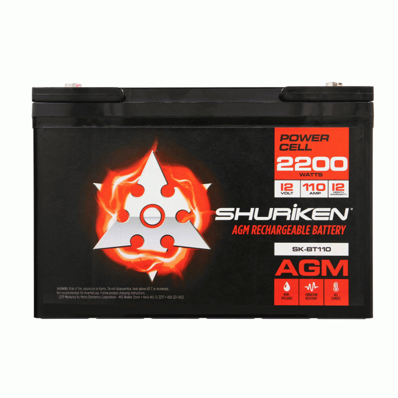 Shuriken SK-BT110 2200W 110AMP Hours Large Size AGM 12V Battery