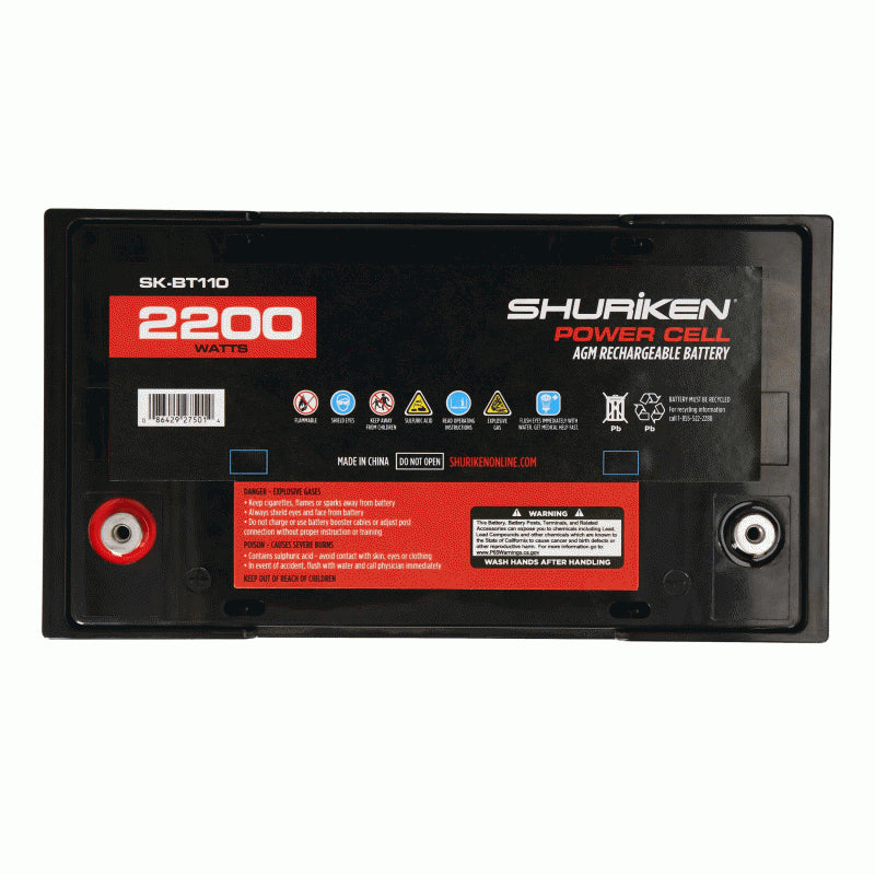 Shuriken SK-BT110 2200W 110AMP Hours Large Size AGM 12V Battery