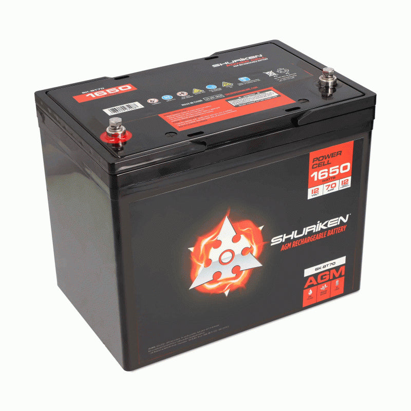 Shuriken SK-BT70 1650W 70AMP Hours Full Size AGM 12V Battery