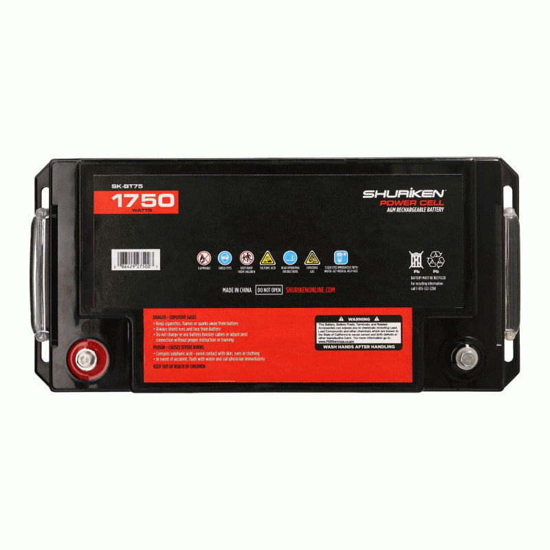 Shuriken SK-BT75 1750W 75AMP Hours Large Size AGM 12V Battery