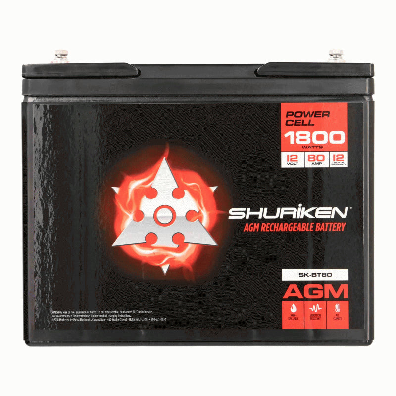 Shuriken SK-BT80 1800W 80AMP Hours Large Size AGM 12V Battery