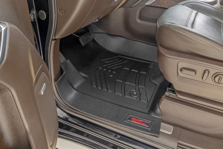 Rough Country SM21612 Sure-Fit Floor Mats FR & RR | FR Bucket | Crew | Chevy/GMC 1500/2500HD/3500HD (19-24)