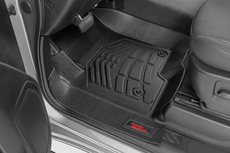 Rough Country SM21612 Sure-Fit Floor Mats FR & RR | FR Bucket | Crew | Chevy/GMC 1500/2500HD/3500HD (19-24)