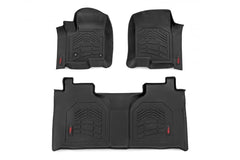 Rough Country SM21612 Sure-Fit Floor Mats FR & RR | FR Bucket | Crew | Chevy/GMC 1500/2500HD/3500HD (19-24)