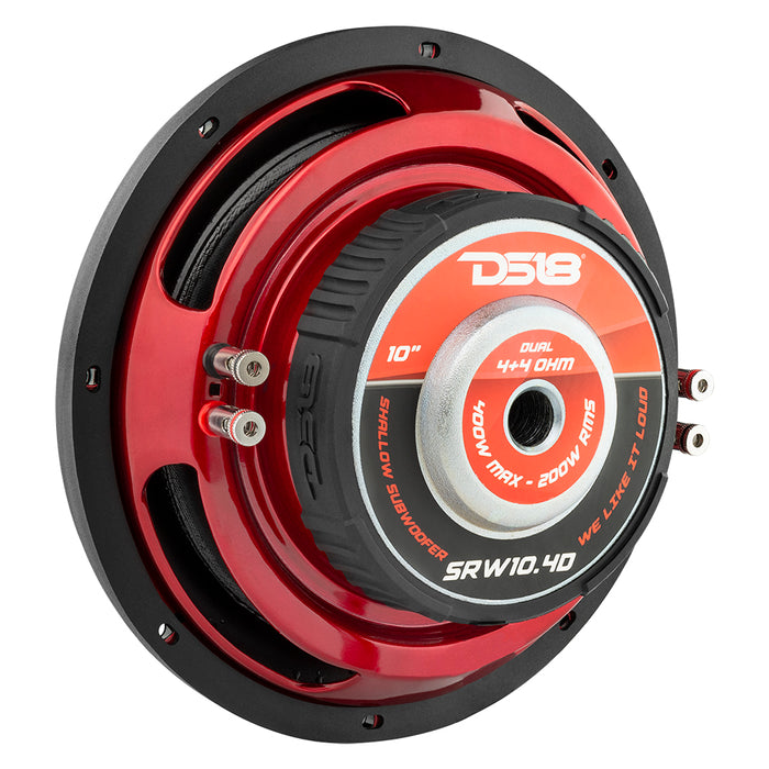 DS18 SRW10.4D SRW Shallow-Mount 10" Subwoofer 200 Watts Rms DVC 4-Ohm