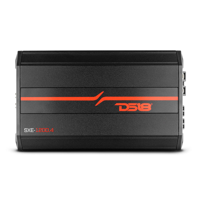 DS18 SXE-1200.4/BK Class A/B 4-Channel Full-Range Car Amplifier 60 x 4 RMS @4 OHM 1200 Watts