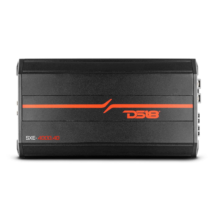 DS18 SXE-4000.4D/BK Class D 4-Channel Full-Range Car Amplifier 275 x 4 RMS @4 OHM 4000 Watts