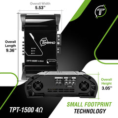 Timpano Audio TPT-1500 4 Ohm 1500 Watts Car Audio Amplifier Fullrange  1 Channel Compact 12 volts Monoblock Fullrange Class D Car Amp