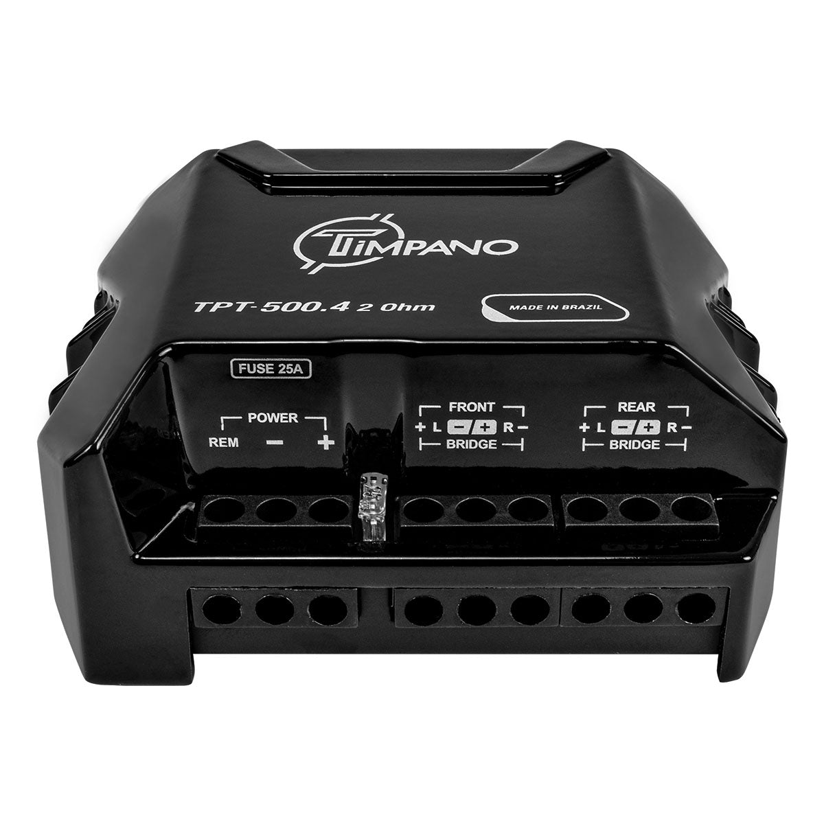 Timpano Audio TPT-500.4 2 Ohm Compact 4 Channel Car Audio Amplifier  4x 125 Watts at 2 Ohm  Mini Stereo 12 volts Fullrange Class D Amp Bridgeable