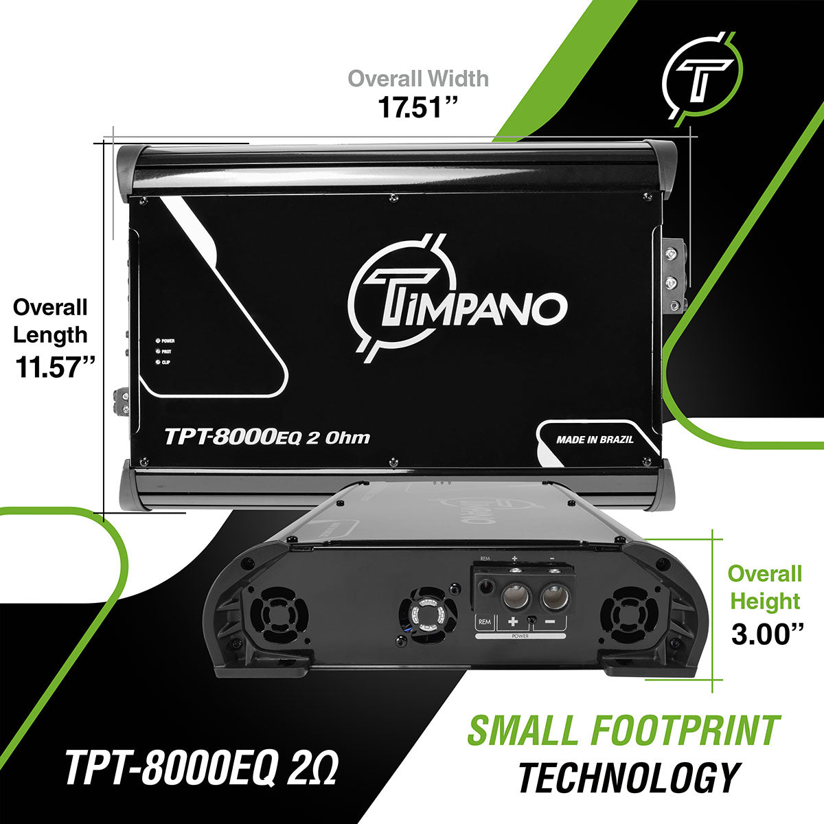 Timpano Audio TPT-8000EQ 2 Ohms 1 Channel Car Audio Amplifier