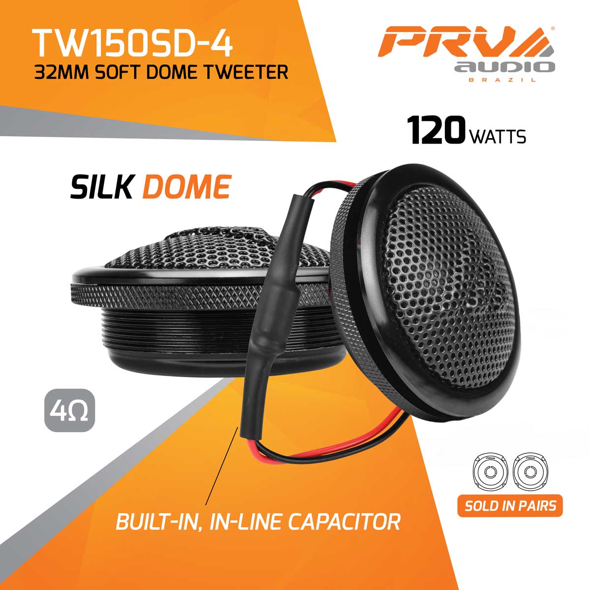 PRV Audio TW150SD-4 32Mm Silk Dome Tweeters