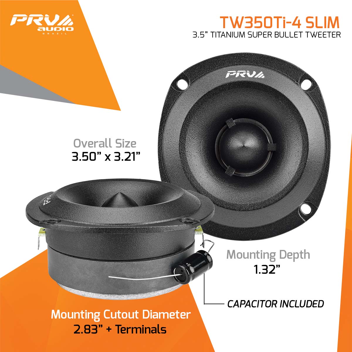 PRV Audio TW350Ti-4 SLIM 3.5" Super Bullet Tweeter