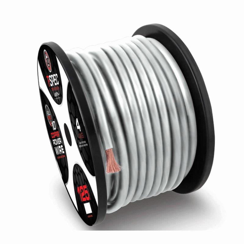 T-SPEC - 4 Awg 100Ft Matte Pearl Ofc Power Wire - V10 Series,Power Wire V10 Series (V10PW-4100)