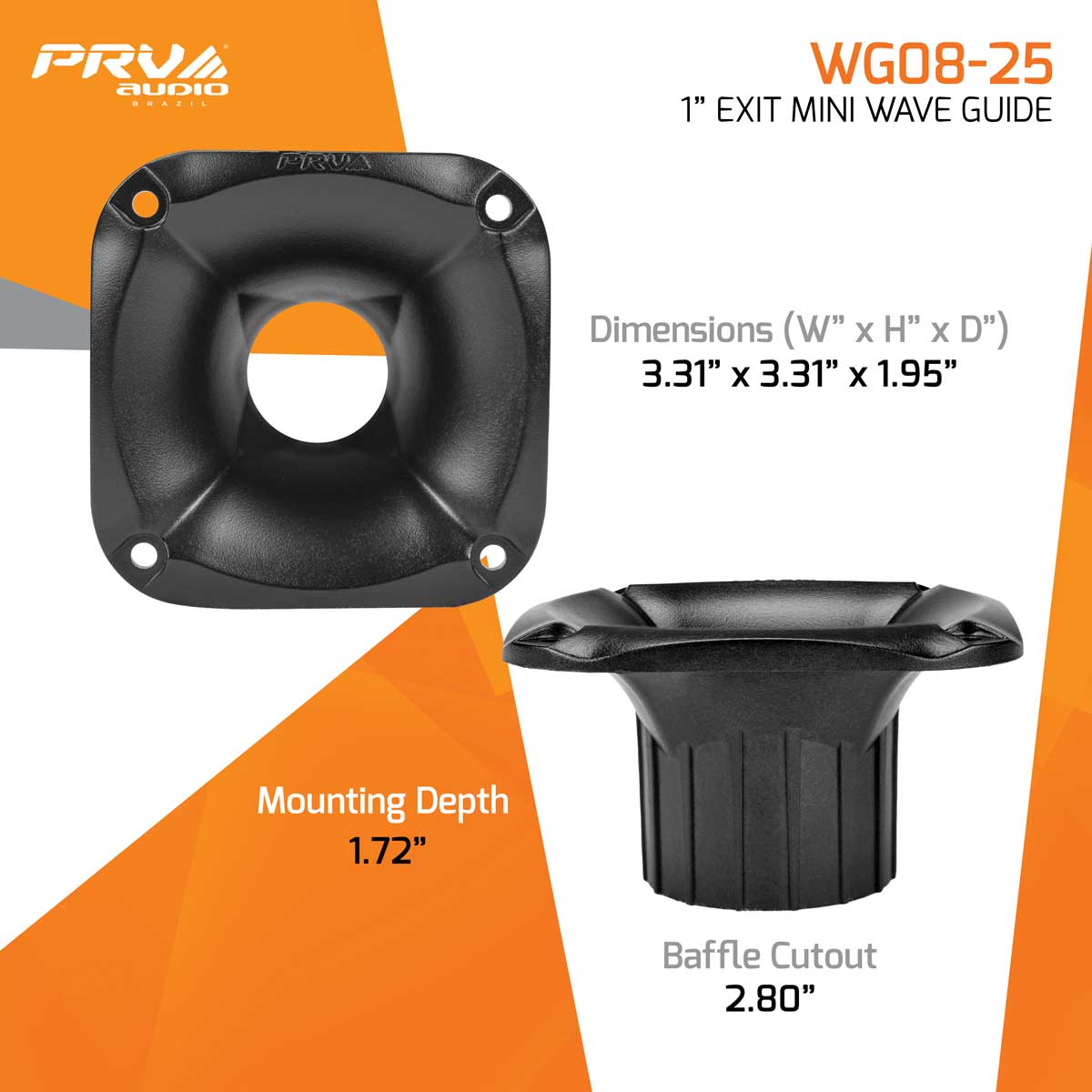 PRV Audio WG08-25 1" Exit Mini Waveguide