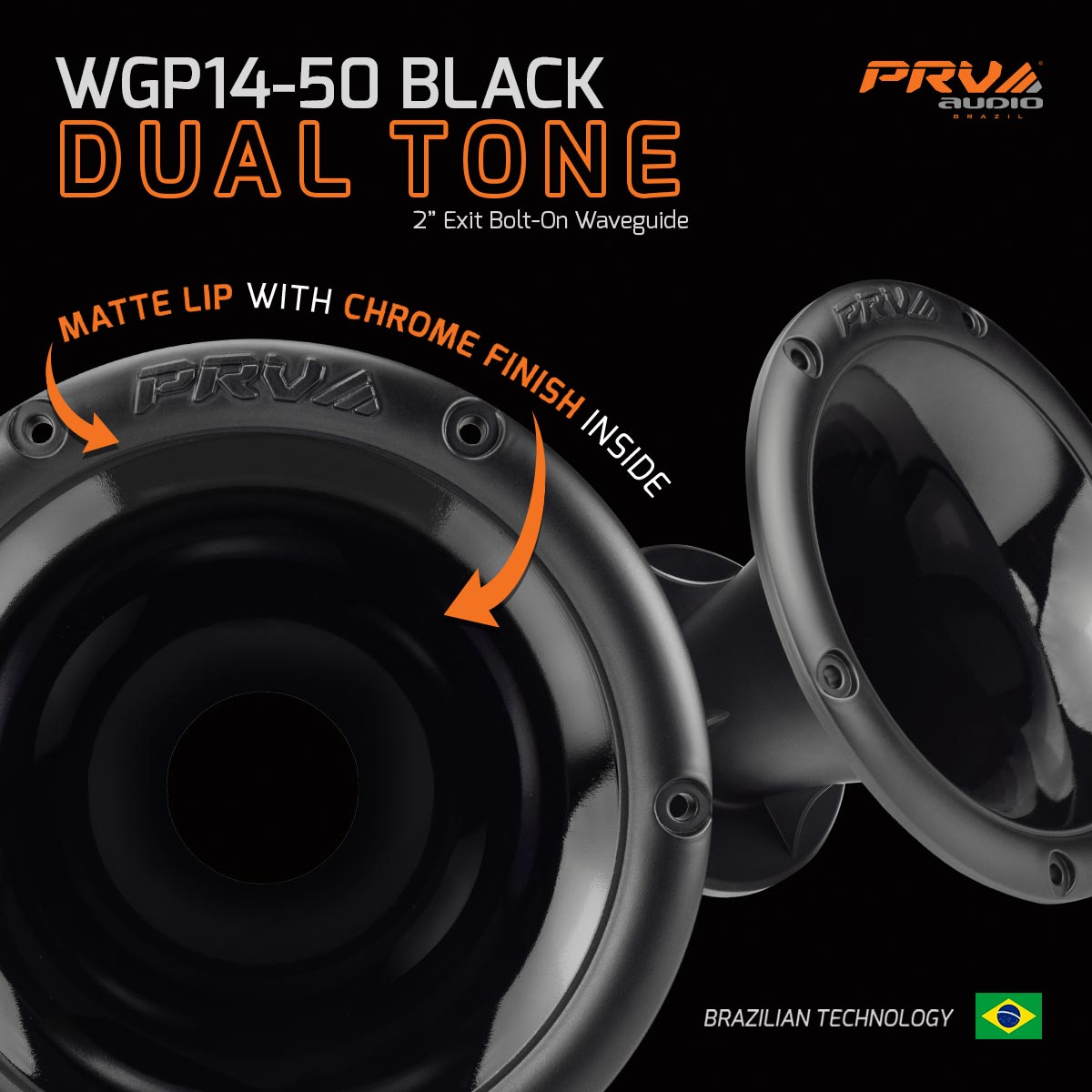 PRV Audio WGP14-50 BLACK DUAL TONE 2" Exit Waveguide