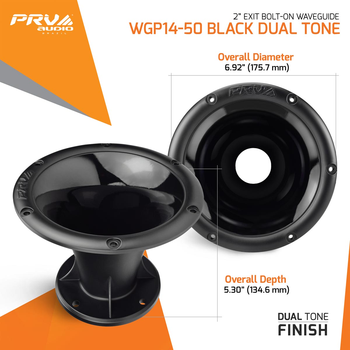PRV Audio WGP14-50 BLACK DUAL TONE 2" Exit Waveguide