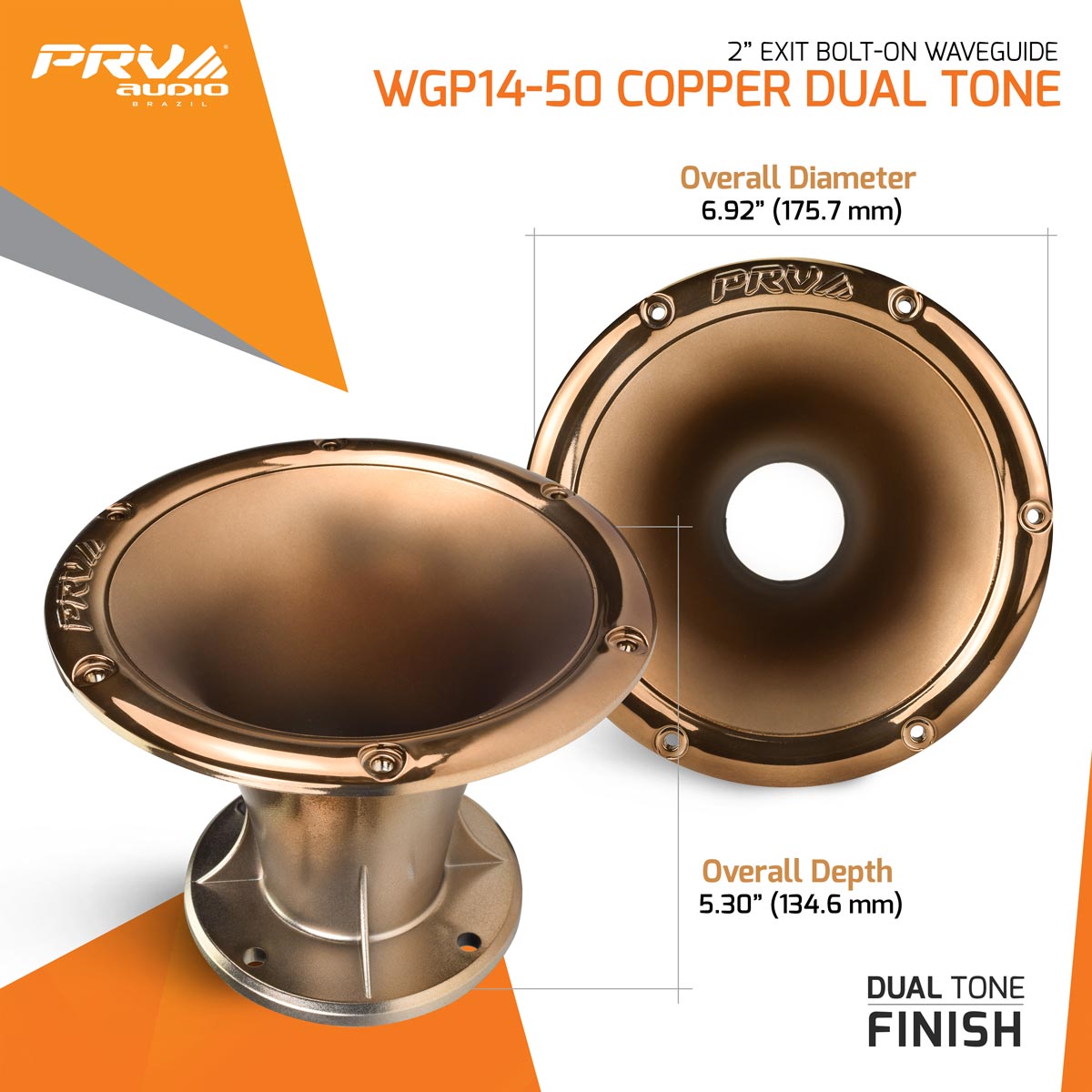 PRV Audio WGP14-50 COPPER DUAL TONE 2" Exit Waveguide
