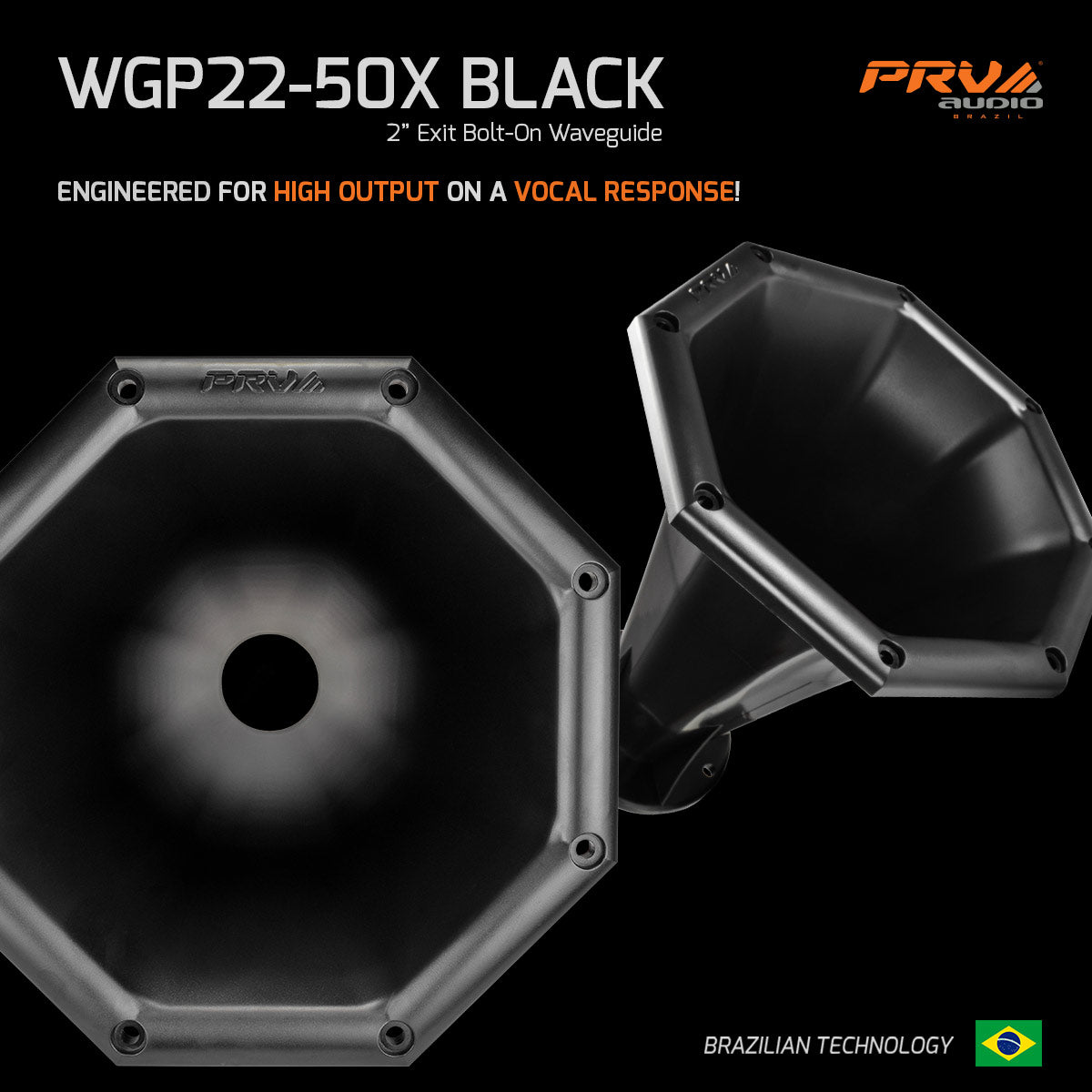 PRV Audio WGP22-50X BLACK 2" Exit Waveguide