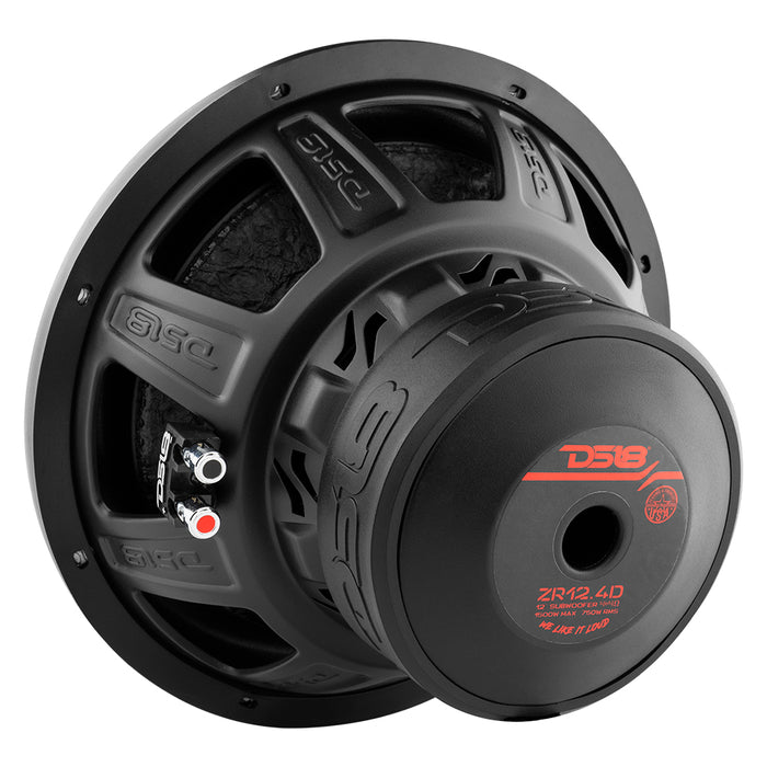 DS18 ZR12.4D ZR 12" Subwoofer 750 Watts Rms DVC  4-Ohm