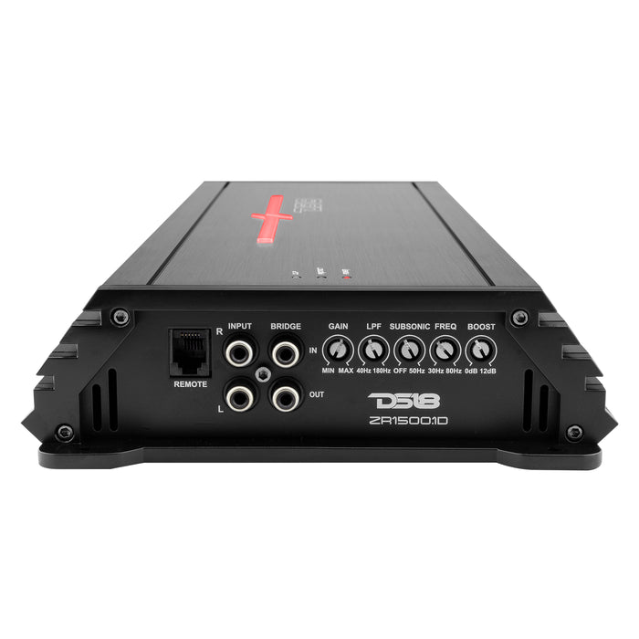 DS18 ZR1500.1D ZR 1-Channel Class D Amplifier 1500 Watts Rms @ 1-Ohm