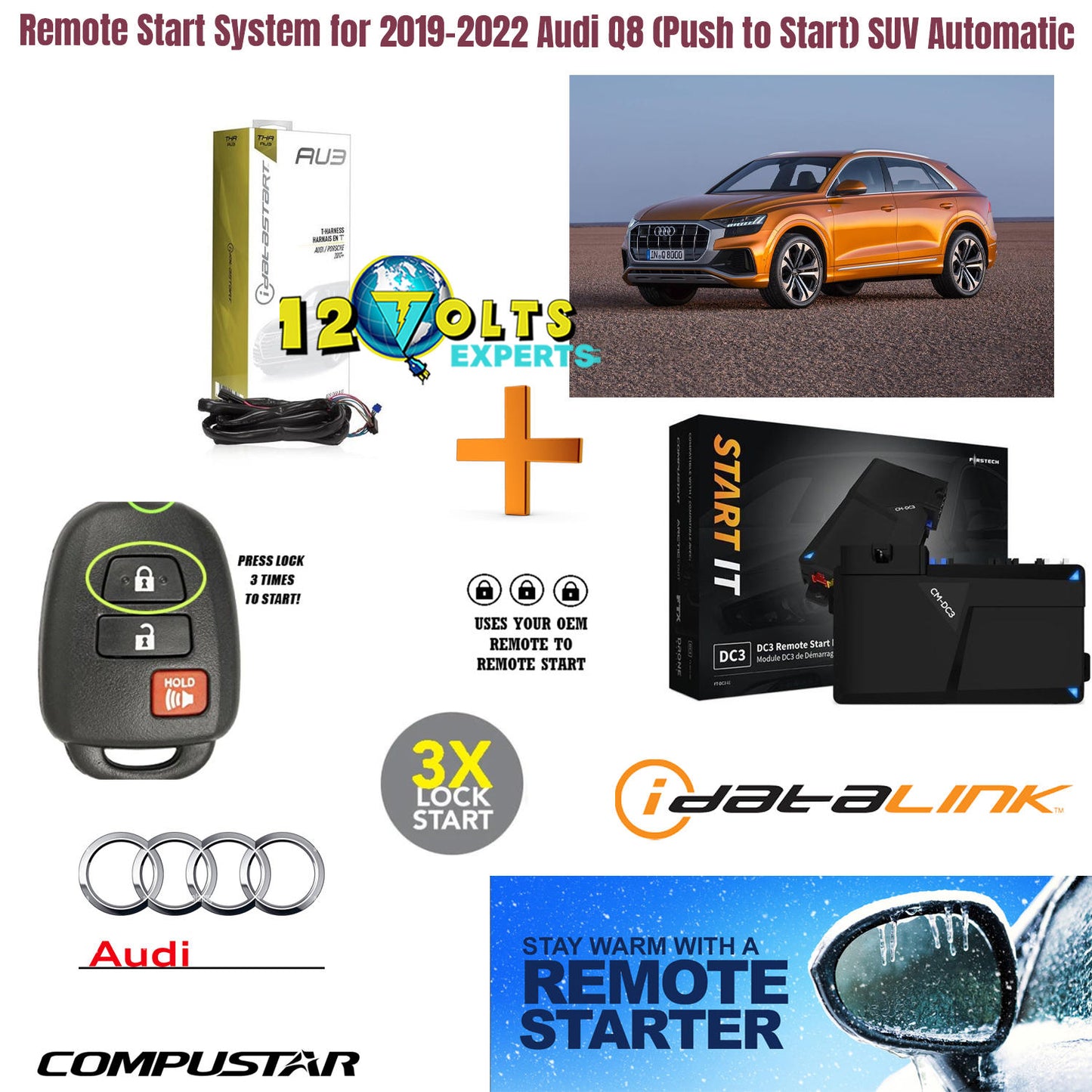 Remote Start System for 2017-2021 Audi Q7 Push-to-Start SUV Automatic