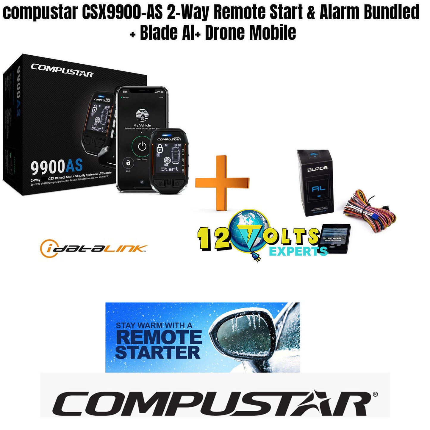 compustar CSX9900-AS All-in-One 2-Way Remote Start & Alarm Bundled + Blade Al+ Drone Mobile