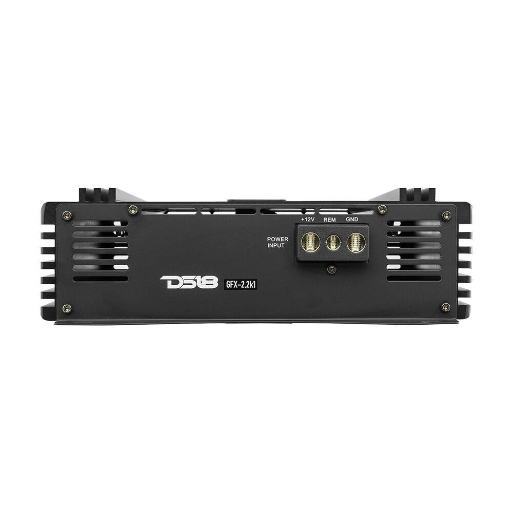 DS18 GFX-2.2K1 – Full-Range Class D 1-Channel Monoblock Amplifier – 2000 Watts RMS, 1-Ohm