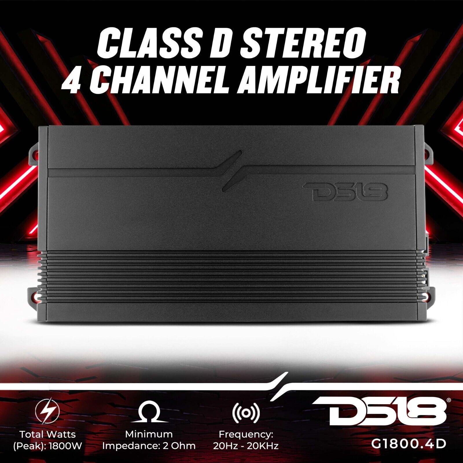 DS18 G1800.4D Full-Range Class D 4-Channel Car Audio Amplifier 1800 Watts