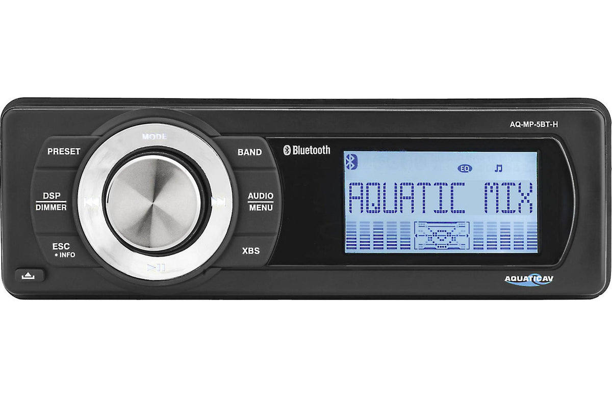 Aquatic AV AQ-MP-5BT-H Receiver For 98-13 Harley Davidson